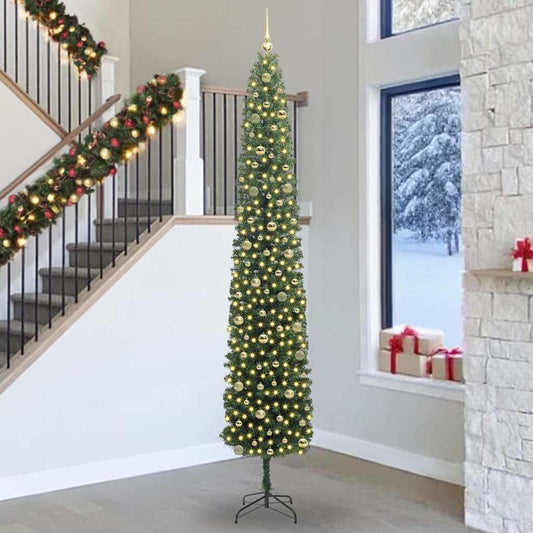 Künstlicher Weihnachtsbaum mit 300 LEDs mit Ständer Grün 270 cm