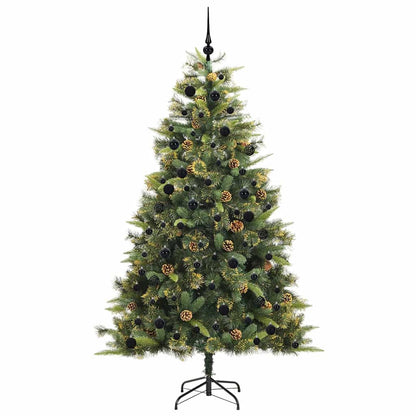 Künstlicher Klapp-Weihnachtsbaum mit Tannenzapfen Grün 240 cm
