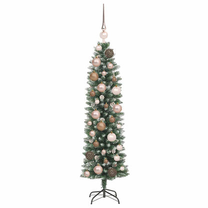 Künstlicher schlanker Weihnachtsbaum mit 150 LEDs Grün 120 cm