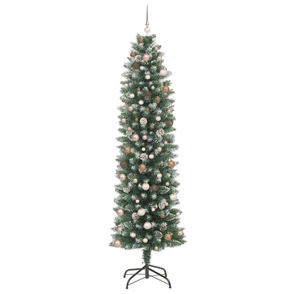 Künstlicher schlanker Weihnachtsbaum mit 300 LEDs Grün 240 cm