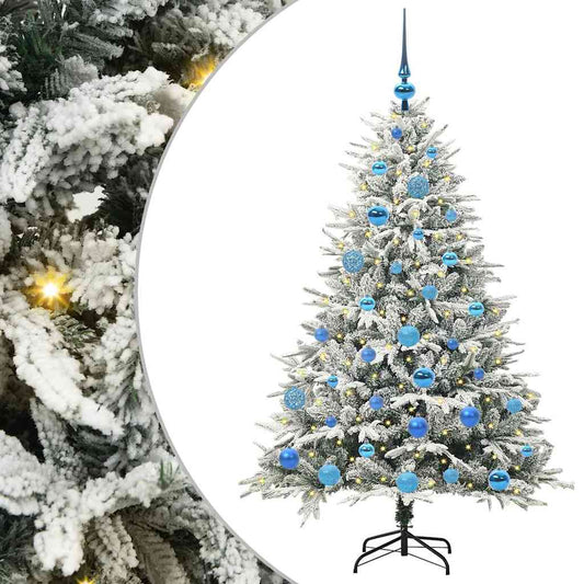 Künstlicher vorbeleuchteter Weihnachtsbaum mit Kugelset Grün