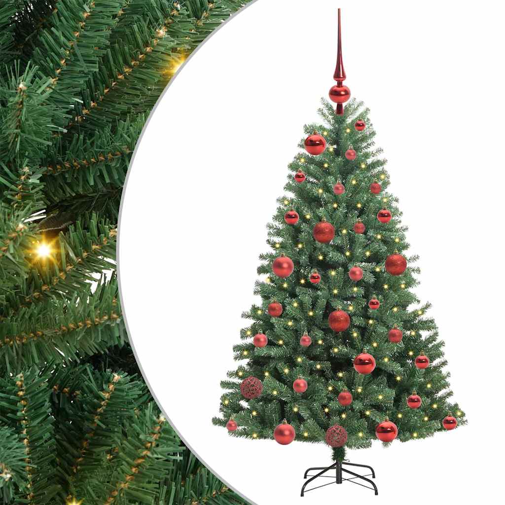 Künstlicher klappbarer Weihnachtsbaum mit 150 LEDs Grün 120 cm