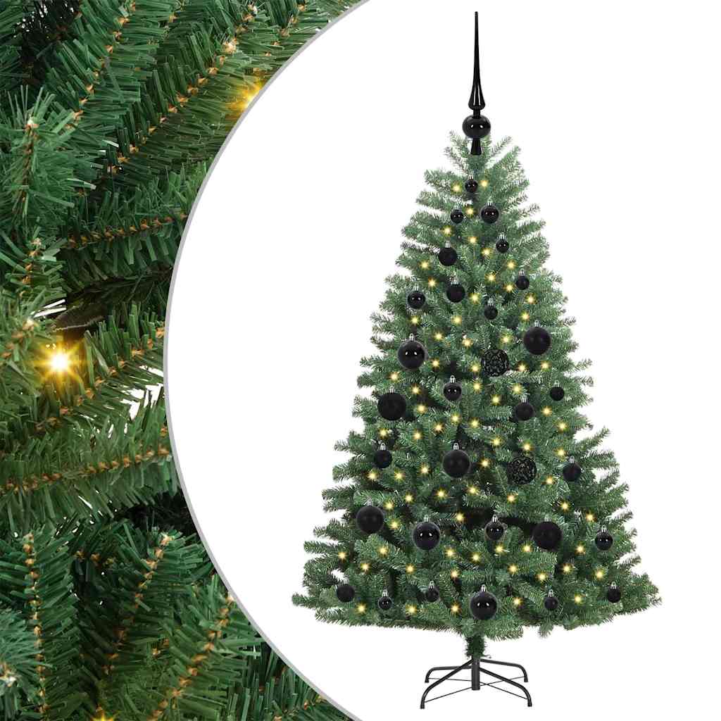Künstlicher klappbarer Weihnachtsbaum mit 150 LEDs Grün 120 cm