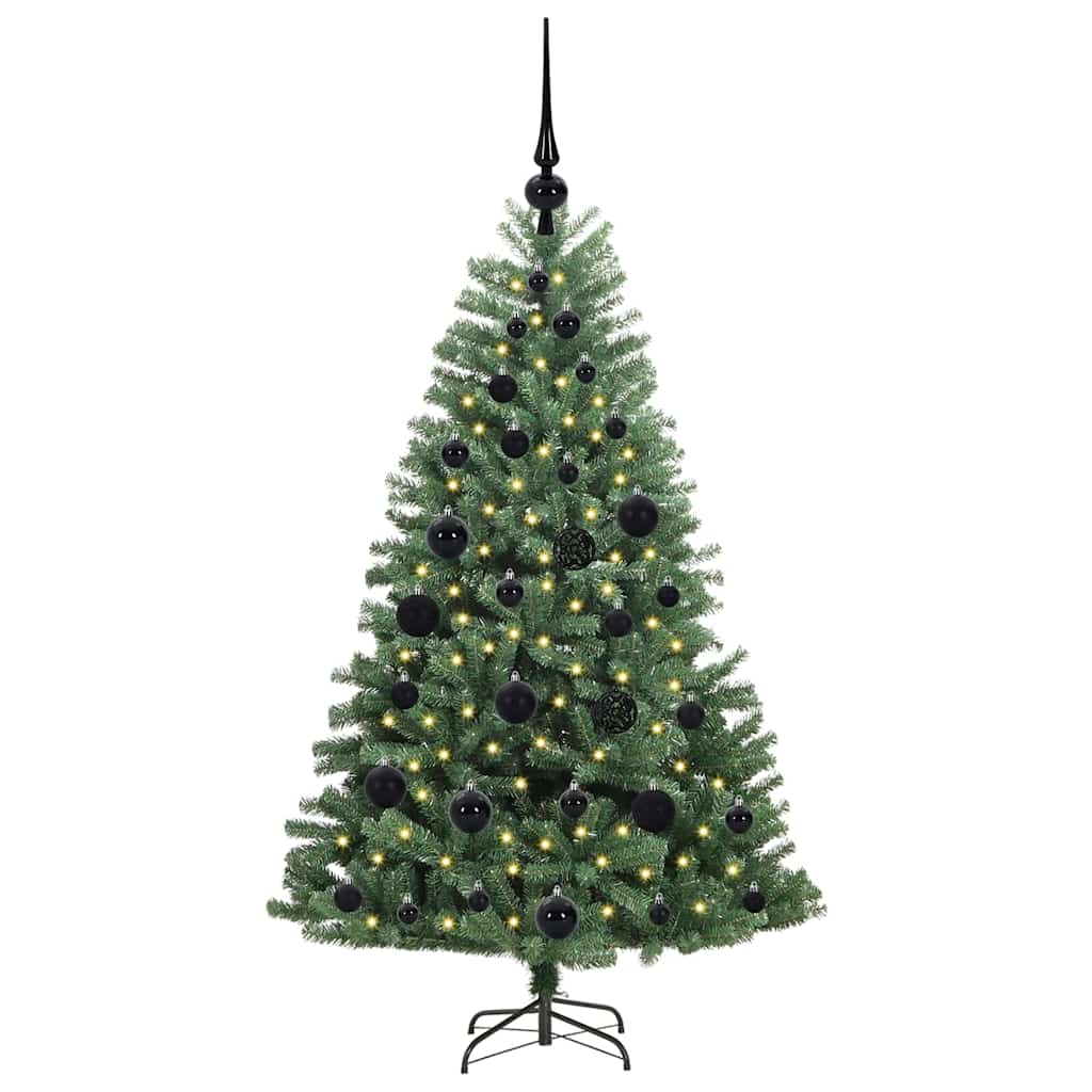 Künstlicher klappbarer Weihnachtsbaum mit 150 LEDs Grün 120 cm