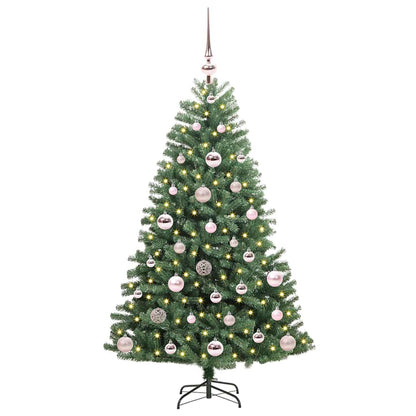 Künstlicher klappbarer Weihnachtsbaum mit 150 LEDs Grün 120 cm