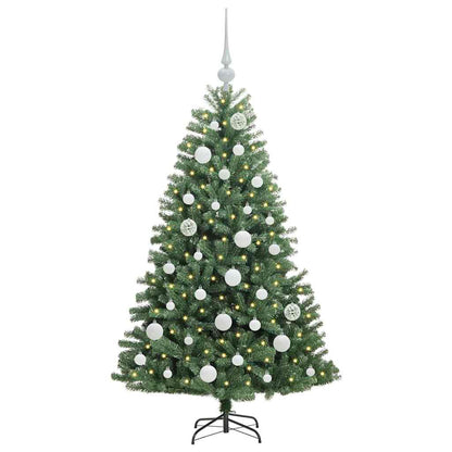 Künstlicher klappbarer Weihnachtsbaum mit 150 LEDs Grün 120 cm