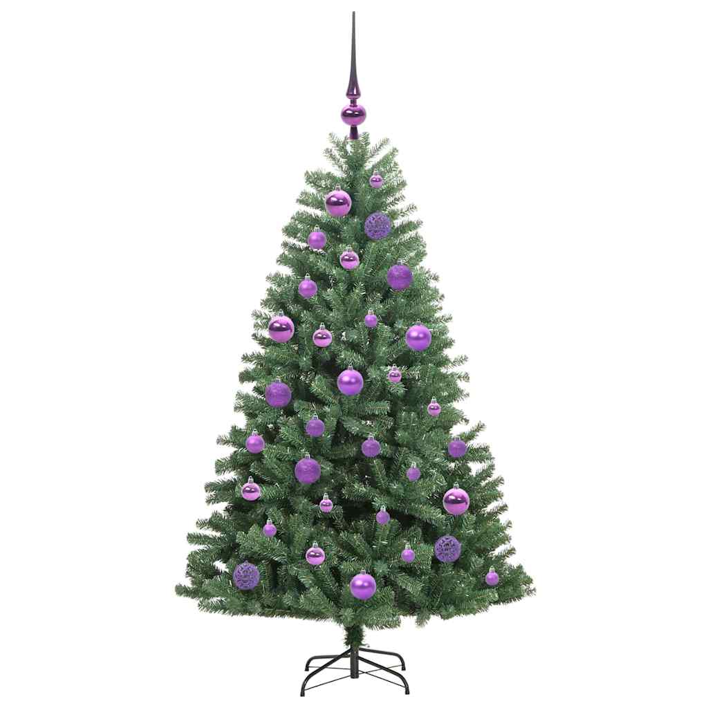 Künstlicher klappbarer Weihnachtsbaum mit 150 LEDs Grün 120 cm