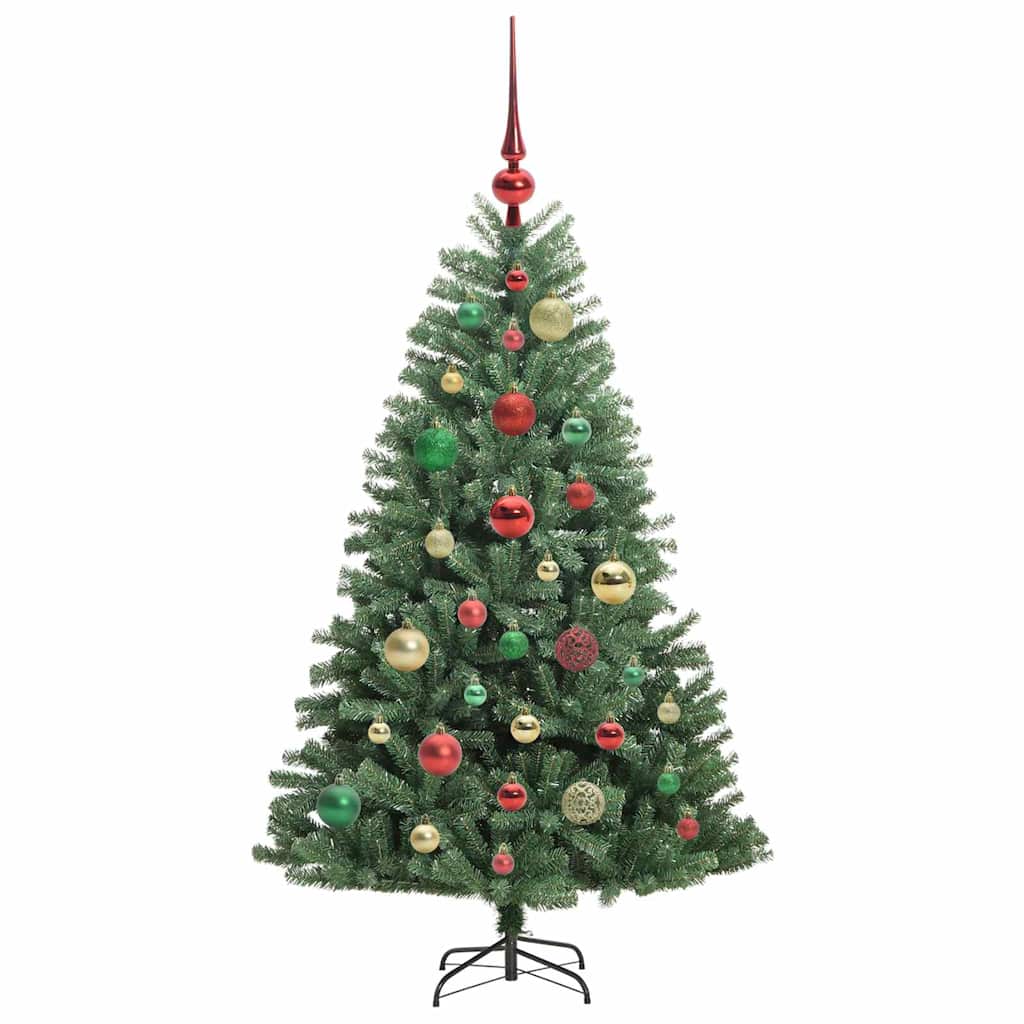 Künstlicher klappbarer Weihnachtsbaum mit 150 LEDs Grün 120 cm