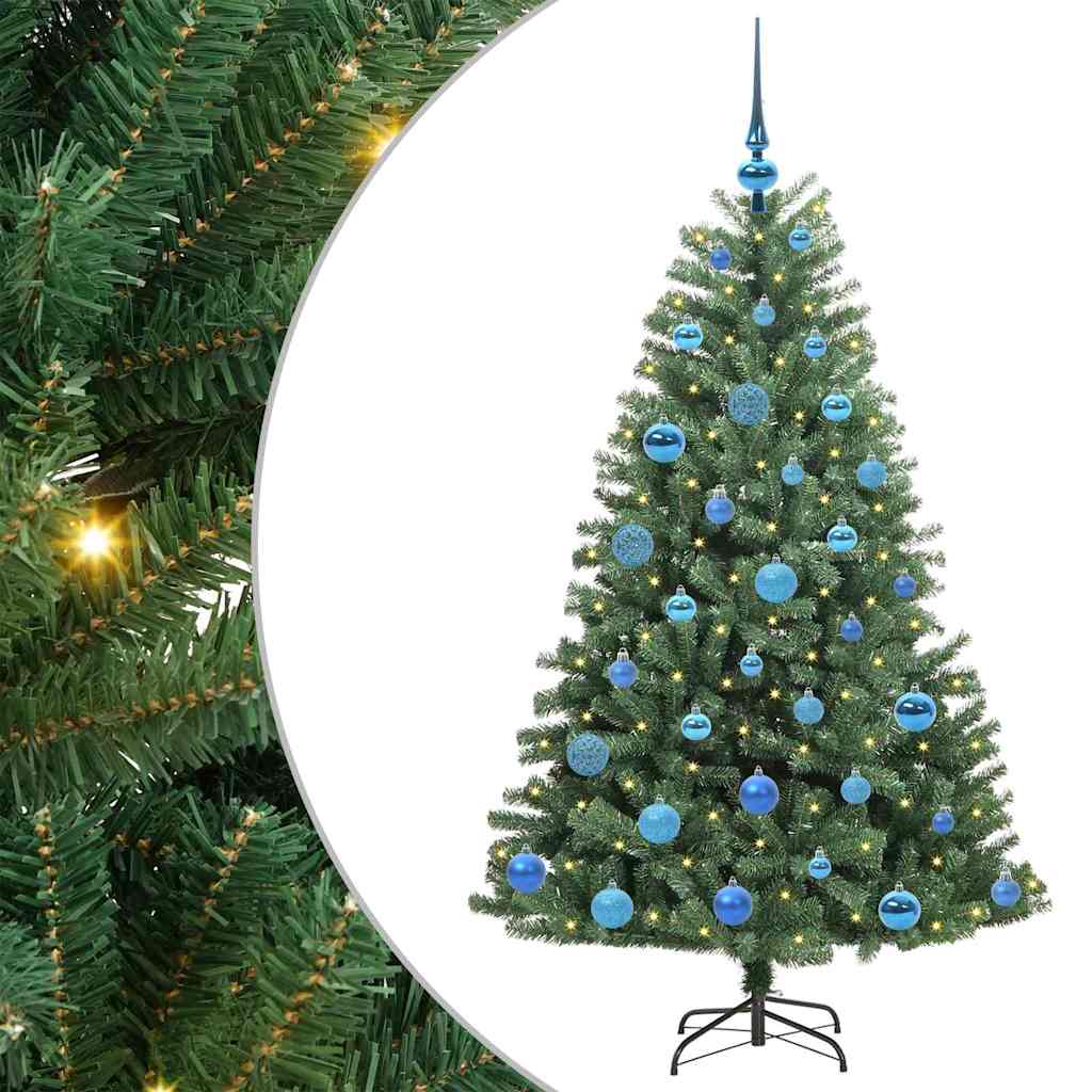 Künstlicher klappbarer Weihnachtsbaum mit 150 LEDs Grün 150 cm