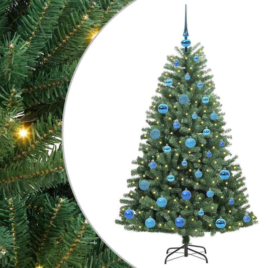 Künstlicher klappbarer Weihnachtsbaum mit 150 LEDs Grün 150 cm