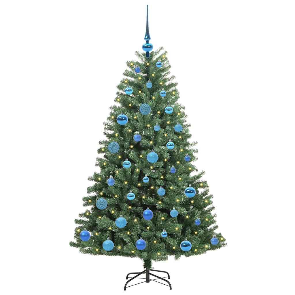 Künstlicher klappbarer Weihnachtsbaum mit 150 LEDs Grün 150 cm