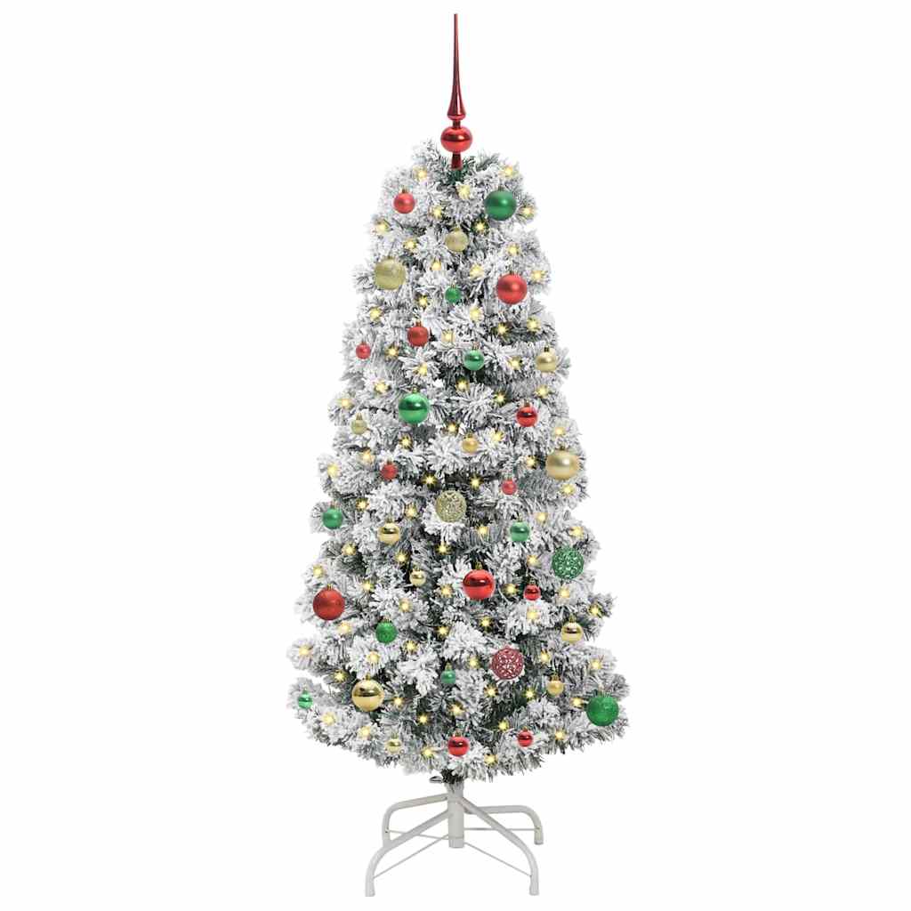 Künstlicher klappbarer Weihnachtsbaum Grün und Weiß 150 cm