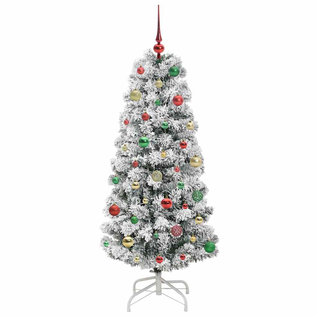 Künstlicher klappbarer Weihnachtsbaum Grün und Weiß 150 cm