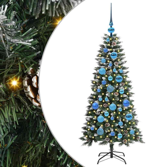 Künstlicher Weihnachtsbaum mit 150 LEDs mit Ständer Grün 120 cm