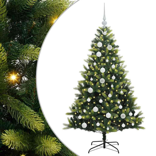 Künstlicher geflammter Weihnachtsbaum 150 LEDs Grün 120 cm
