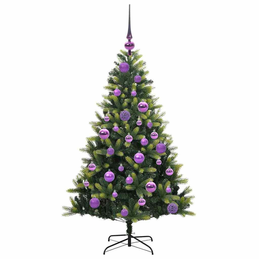Künstlicher geflammter Weihnachtsbaum 150 LEDs Grün 120 cm