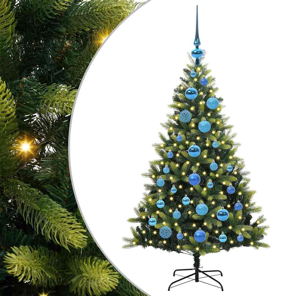 Künstlicher geflammter Weihnachtsbaum 150 LEDs Grün 120 cm