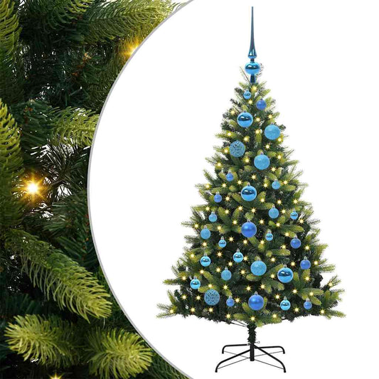 Künstlicher geflammter Weihnachtsbaum 150 LEDs Grün 120 cm