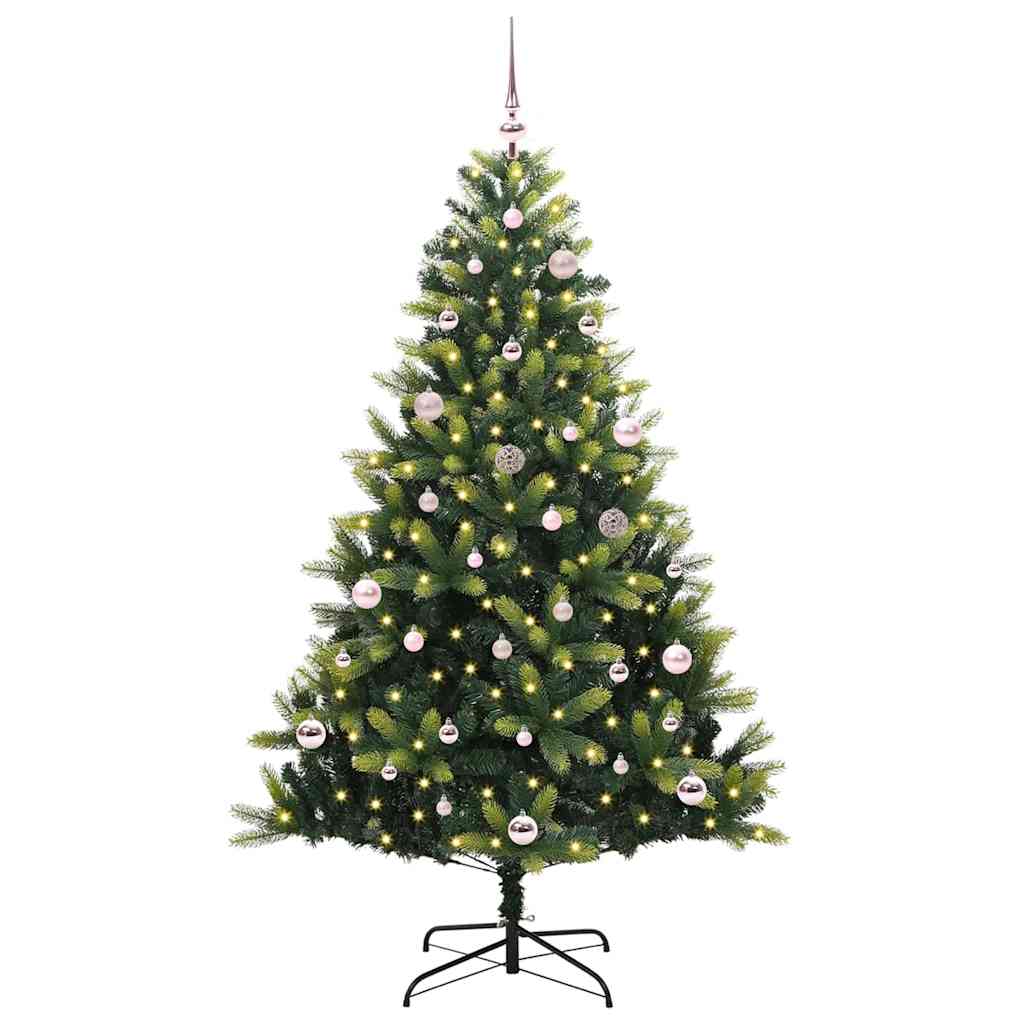 Künstlicher geflammter Weihnachtsbaum 150 LEDs Grün 150 cm