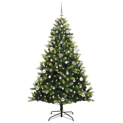 Künstlicher geflammter Weihnachtsbaum 150 LEDs Grün 150 cm