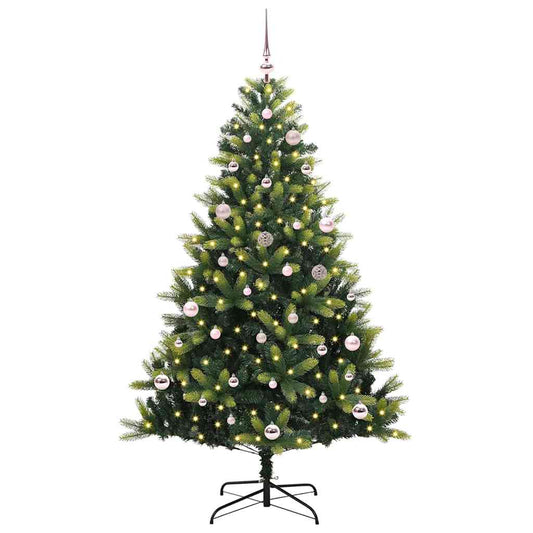 Künstlicher geflammter Weihnachtsbaum 150 LEDs Grün 150 cm