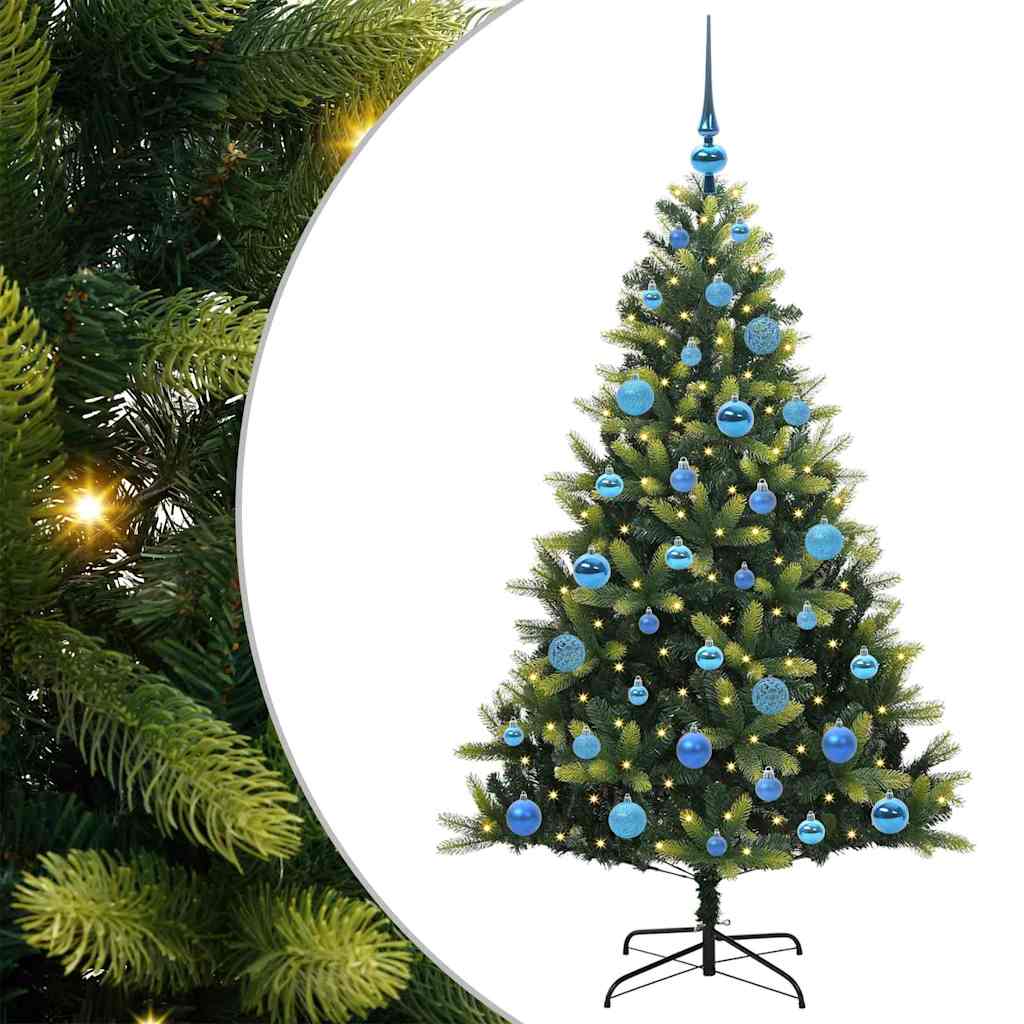 Künstlicher geflammter Weihnachtsbaum 150 LEDs Grün 150 cm