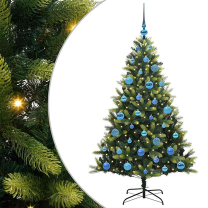 Künstlicher geflammter Weihnachtsbaum 150 LEDs Grün 150 cm