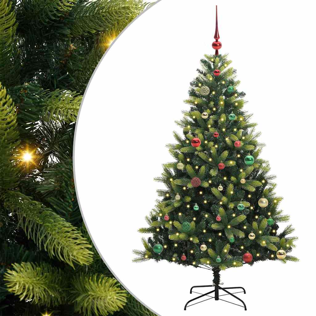 Künstlicher geflammter Weihnachtsbaum 150 LEDs Grün 150 cm