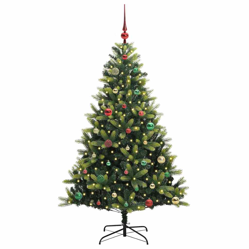 Künstlicher geflammter Weihnachtsbaum 150 LEDs Grün 150 cm