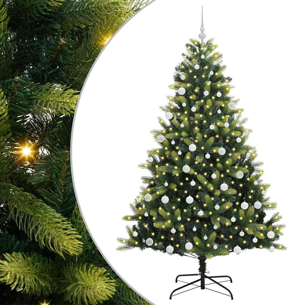 Künstlicher Klapp-Weihnachtsbaum mit 300 LEDs Grün 180 cm