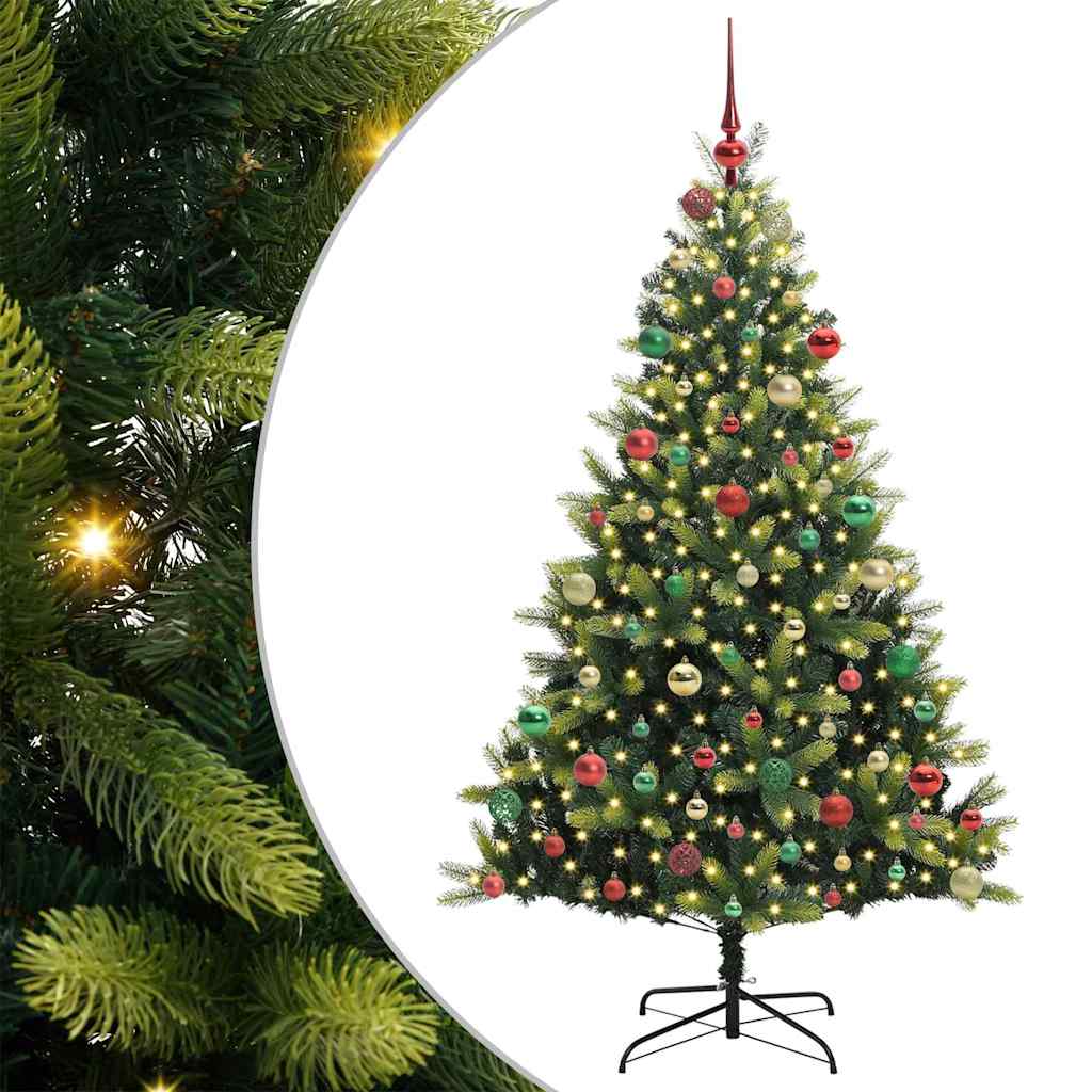 Künstlicher Klapp-Weihnachtsbaum mit 300 LEDs Grün 180 cm