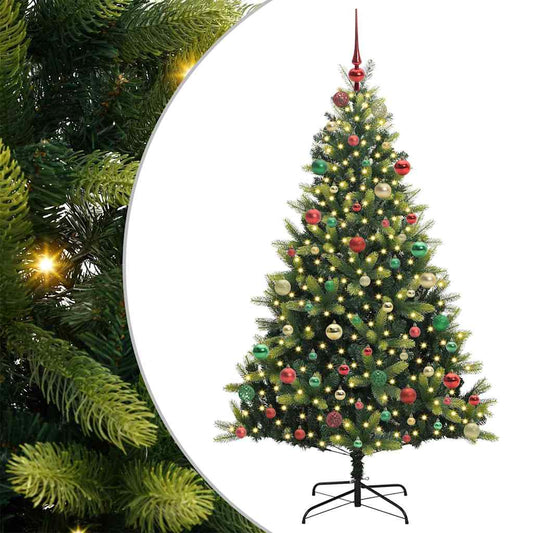 Künstlicher Klapp-Weihnachtsbaum mit 300 LEDs Grün 180 cm