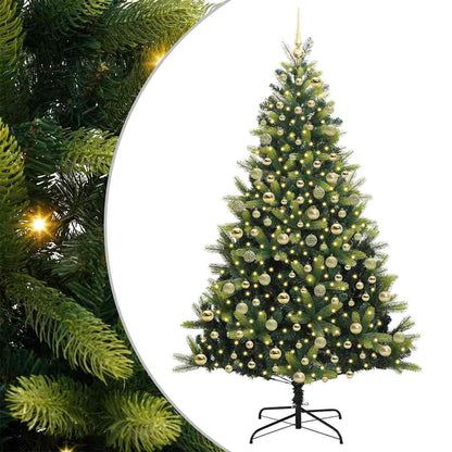 Künstlicher Klapp-Weihnachtsbaum mit 300 LEDs Grün 210 cm