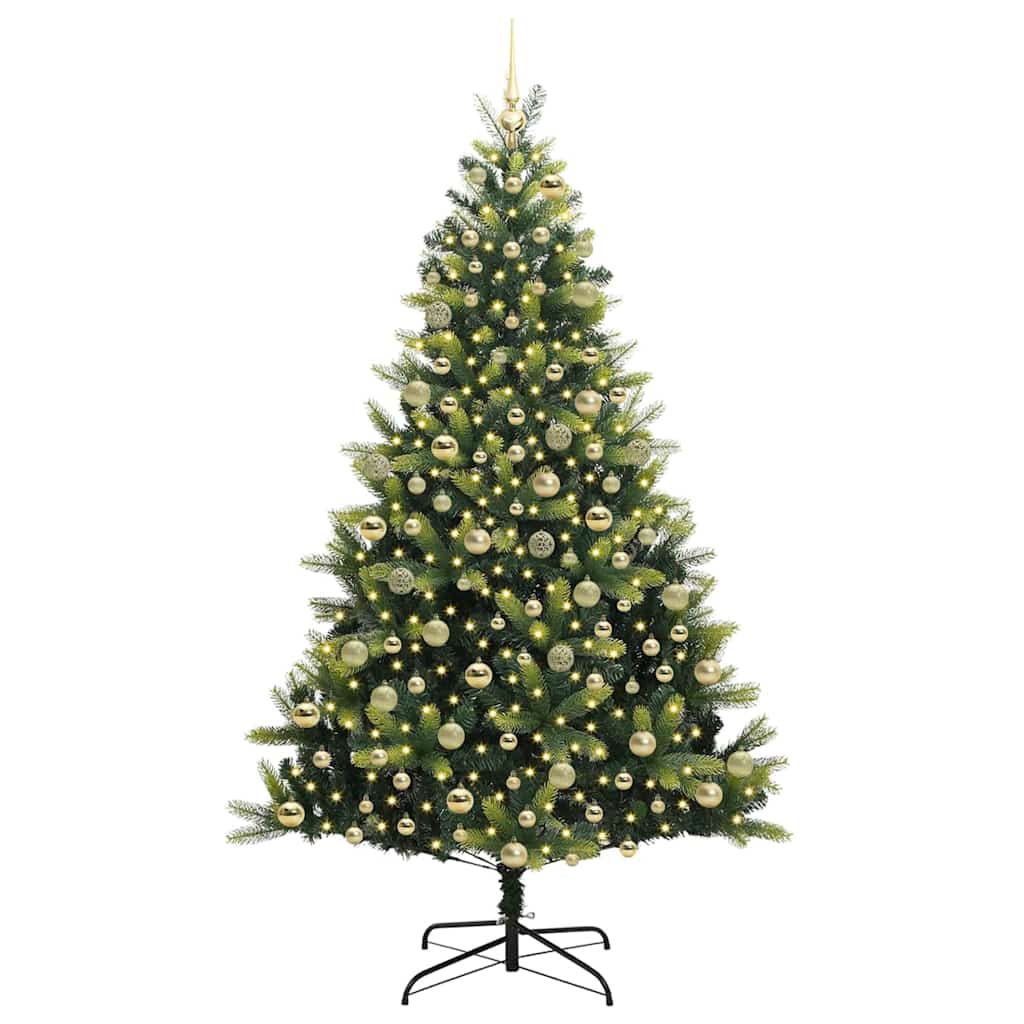 Künstlicher Klapp-Weihnachtsbaum mit 300 LEDs Grün 210 cm