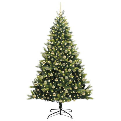 Künstlicher Klapp-Weihnachtsbaum mit 300 LEDs Grün 210 cm