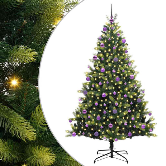 Künstlicher Klapp-Weihnachtsbaum mit 300 LEDs Grün 210 cm