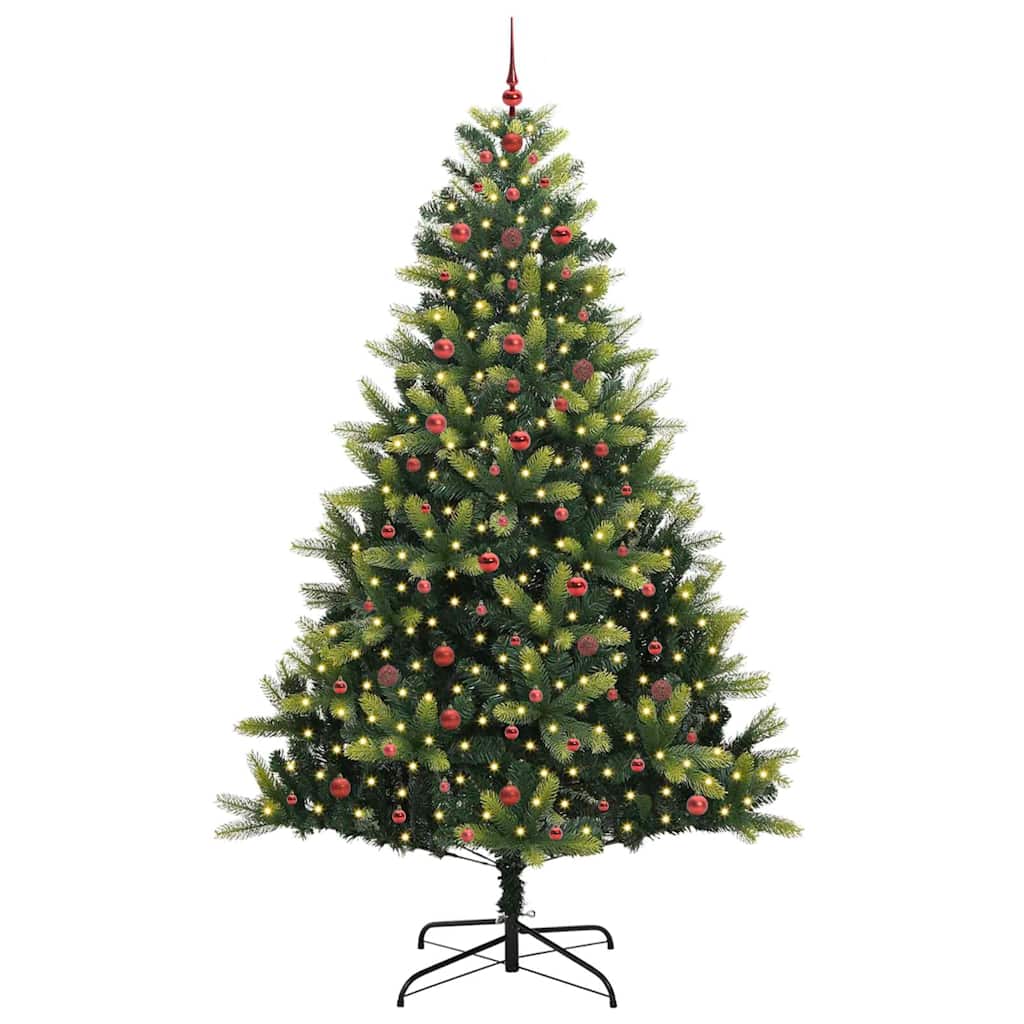 Künstlicher Klapp-Weihnachtsbaum mit 300 LEDs Grün 240 cm