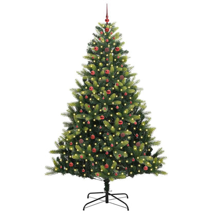 Künstlicher Klapp-Weihnachtsbaum mit 300 LEDs Grün 240 cm