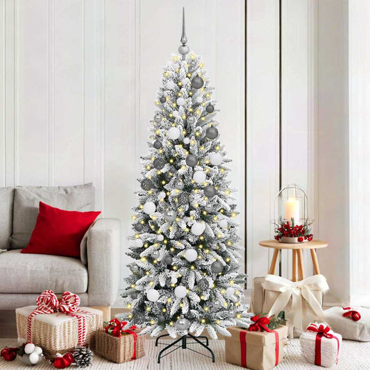 Künstlicher Weihnachtsbaum mit 300 LEDs Weiß 73 x 73 x 180 cm