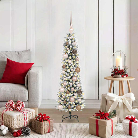 Künstlicher Weihnachtsbaum mit 150 LEDs mit Ständer Weiß 120 cm