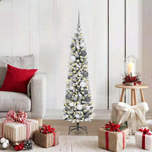 Künstlicher Weihnachtsbaum mit 150 LEDs mit Ständer Weiß 120 cm