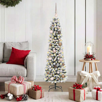Künstlicher Weihnachtsbaum mit 150 LEDs mit Ständer Weiß 150 cm