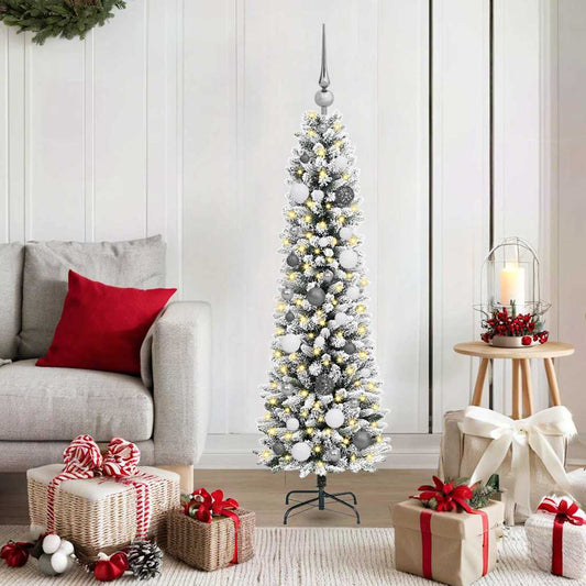 Schlanker Weihnachtsbaum Weiß 150 cm PVC
