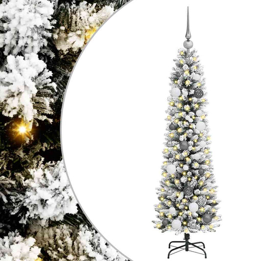 Schlanker Weihnachtsbaum Weiß 150 cm PVC