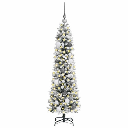 Schlanker Weihnachtsbaum Weiß 150 cm PVC