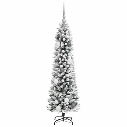 Schlanker Weihnachtsbaum Weiß 150 cm PVC