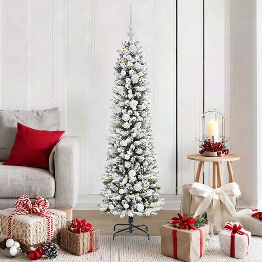 Künstlicher Weihnachtsbaum mit 150 LEDs Grün und Weiß 150 cm