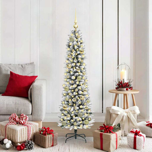 Künstlicher Weihnachtsbaum mit 150 LEDs Grün und Weiß 150 cm