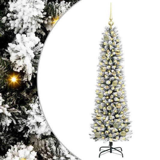 Künstlicher Weihnachtsbaum mit 150 LEDs Grün und Weiß 150 cm