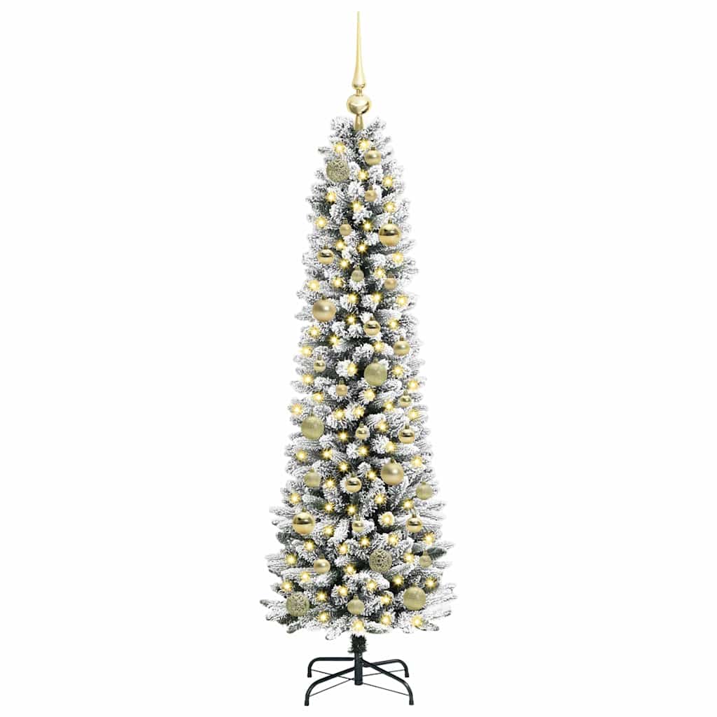 Künstlicher Weihnachtsbaum mit 150 LEDs Grün und Weiß 150 cm
